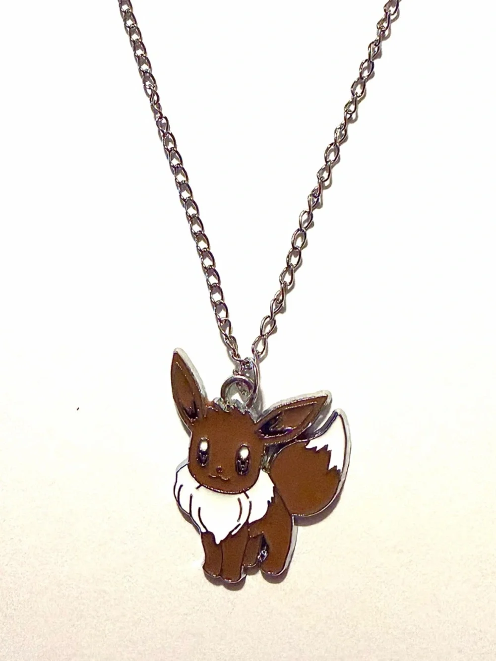 Eevee Pokémon Silver Pendant Necklace